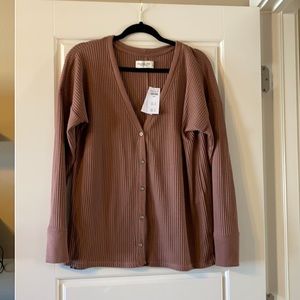 NWT Abercrombie Cozy Waffle Button-Up Top